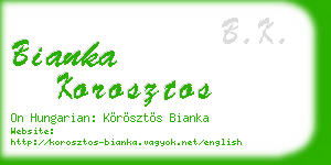 bianka korosztos business card