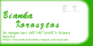 bianka korosztos business card